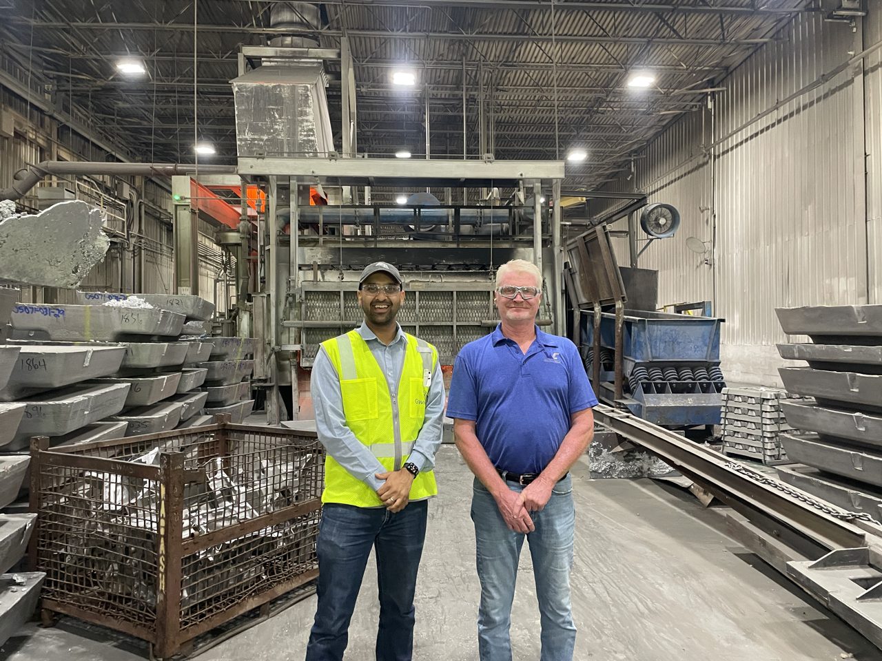 Gravity's VP of Energy Management on-site at a customer's aluminum foundry