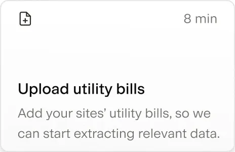 Upload utility bills task card estimated at 8 minutes