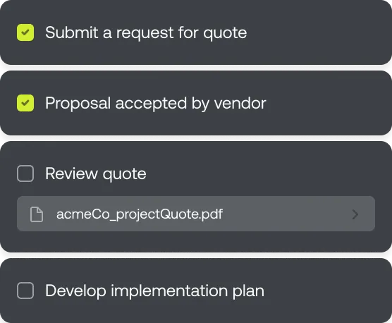 Project management dashboard