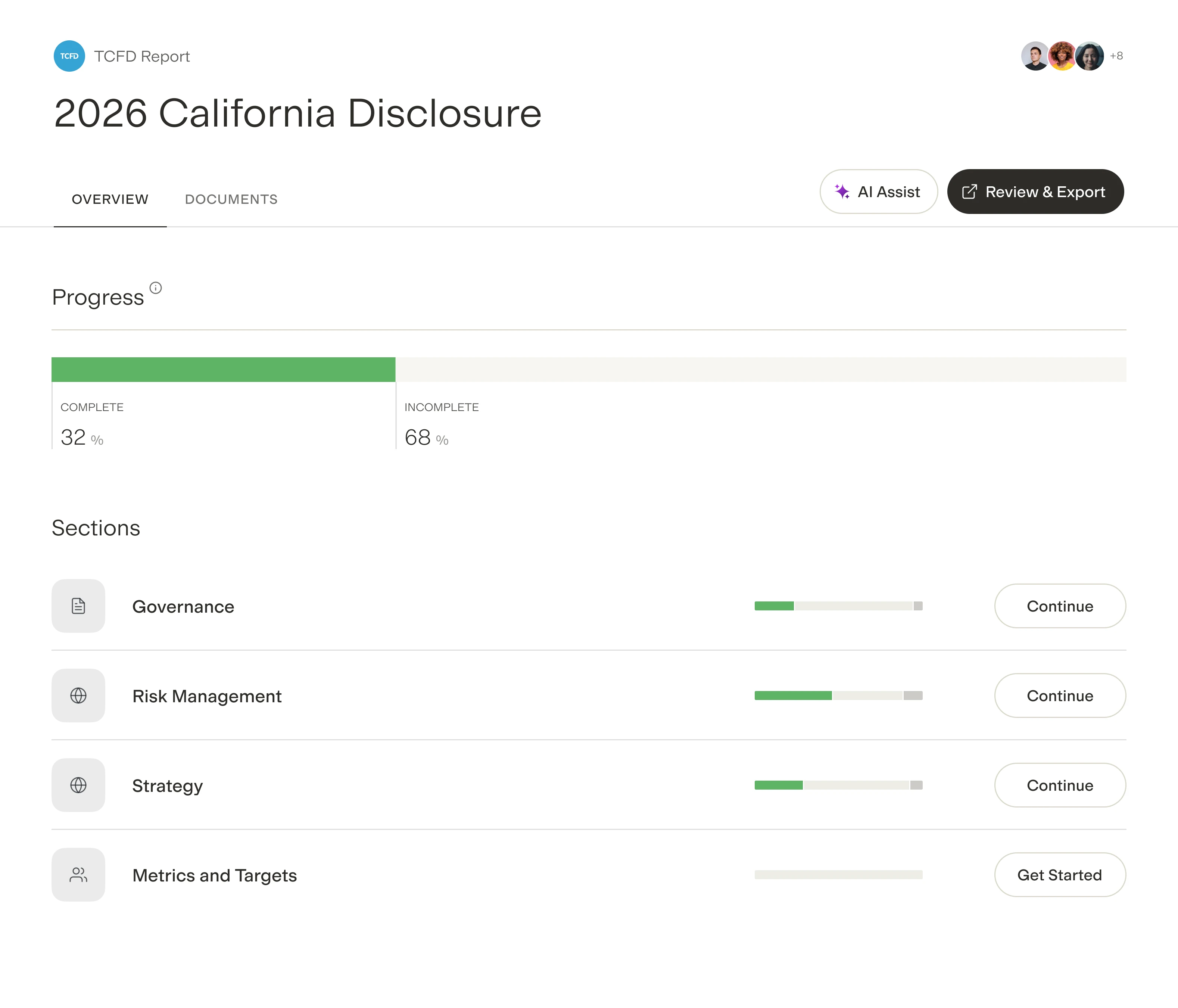 Gravity platform: Sustainability Reporting