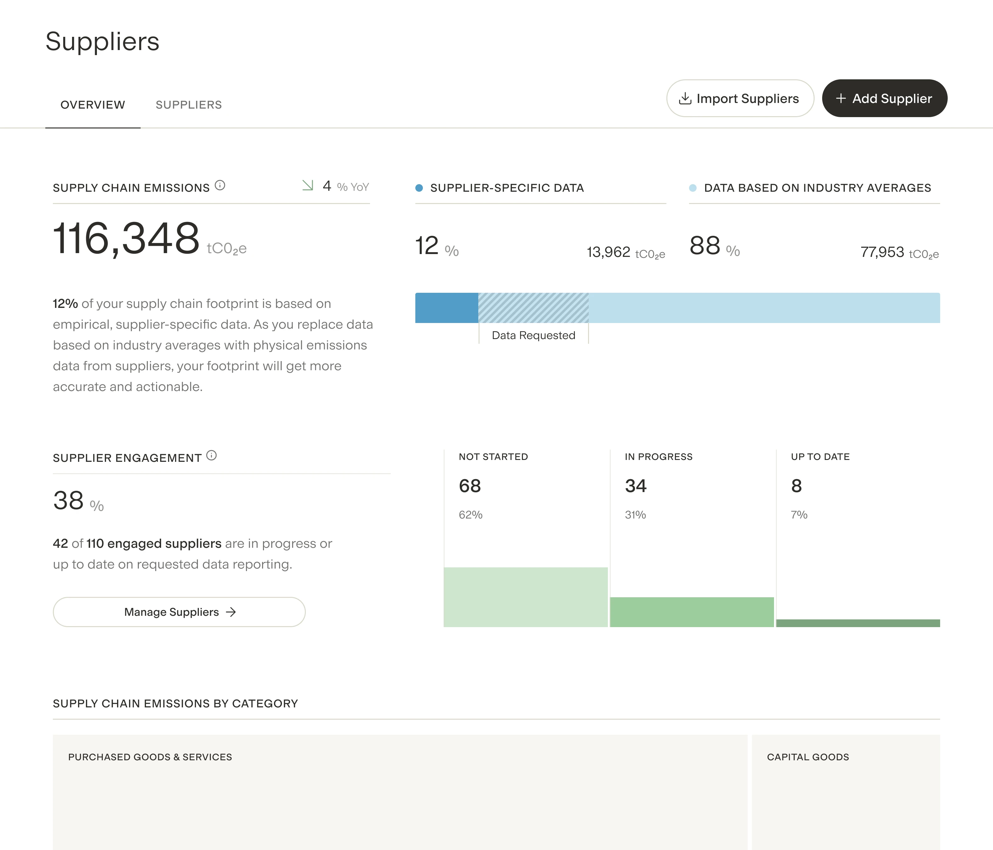 Gravity platform: Scope 3 & Suppliers