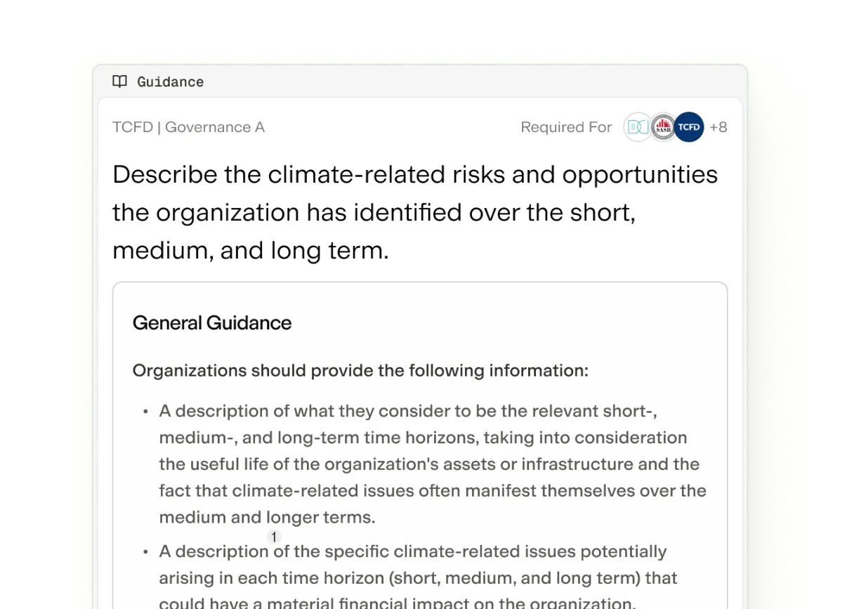 Gravity reporting interface with embedded regulatory guidance